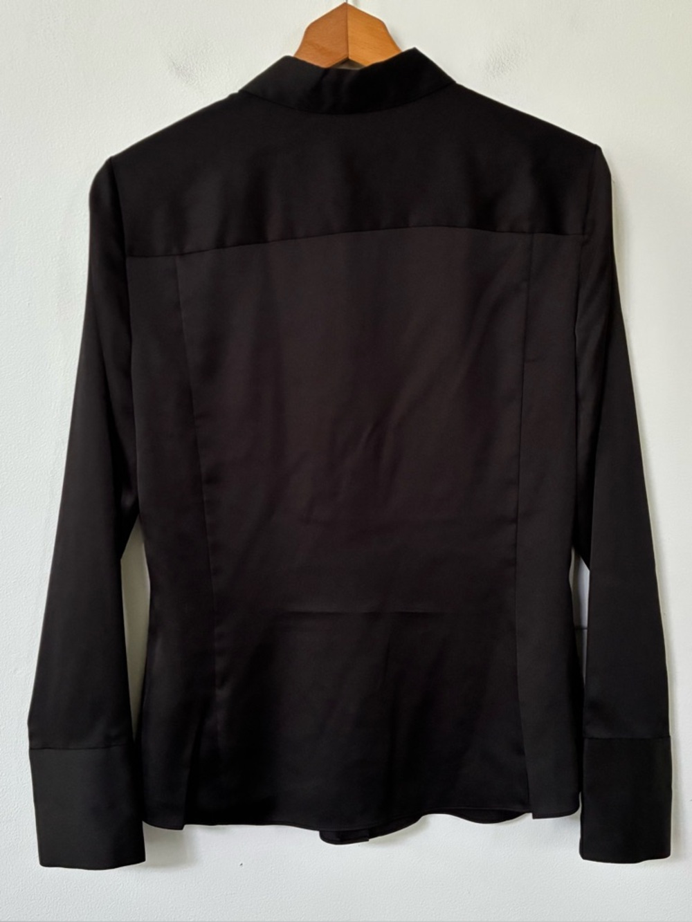 Theory Black Silk Blouse Button-Down Shirt - Picture 6 of 9